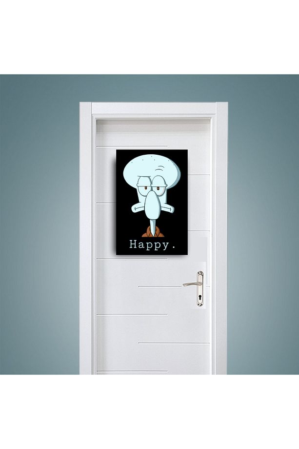 Squidward Dokunaç Kapı Süsü Uyarı Sünger Bob Konsept Dekor Tablo 19x28 cm - 1