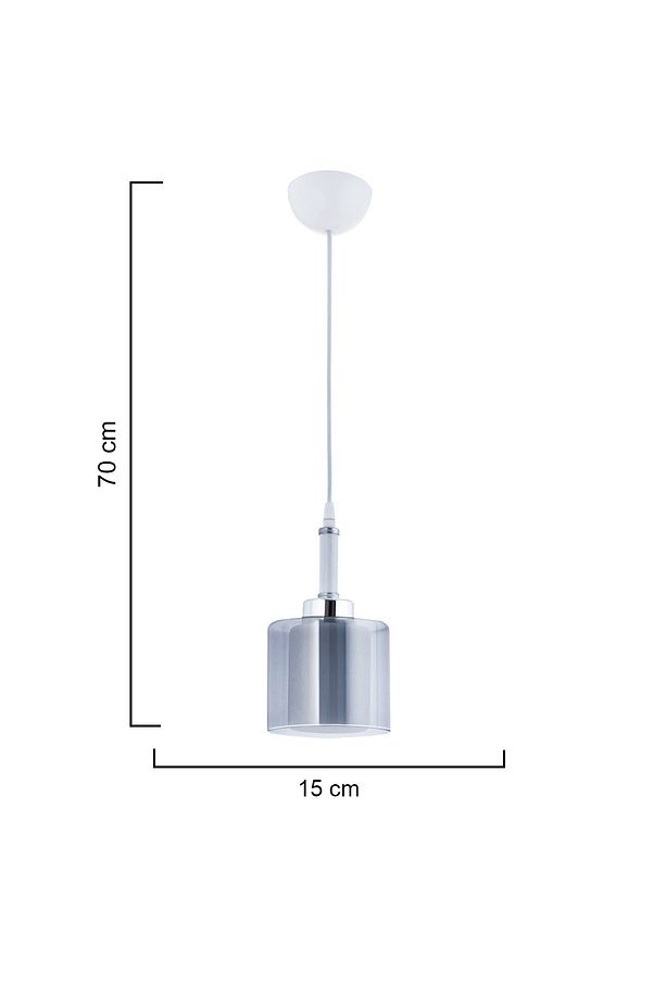 Sarkıt Tekli Çift Cam Füme Camlı Avize - 4