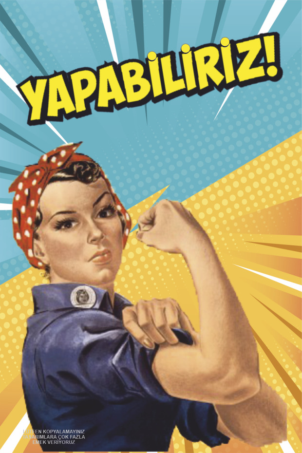 We Can Do It Turkish We Can Do It Feminism Women's Rights Table Pop Art Retro Wooden Poster