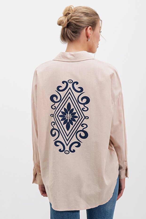Arka Baskılı Oversize GÖMLEK - 4