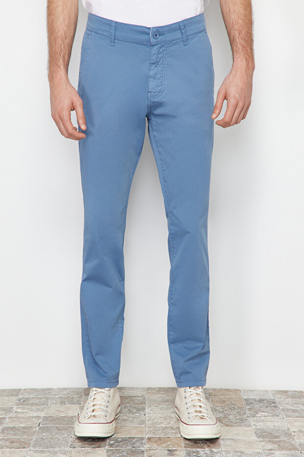 Açık Mavi Slim Fit Chino Pantolon TMNAW24PL00000 - 1