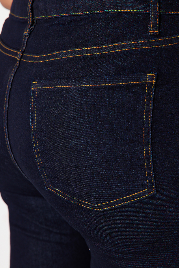 Koyu Mavi Ekstra Esnek/Stretch Büyük Beden Skinny Jeans TBBSS24CJ00006 - 6