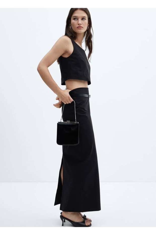 Geniş Askılı Crop Bluz - 7