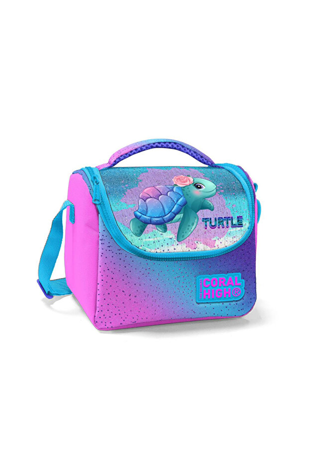 صندوق غداء أزرق منقوش على شكل سلحفاة - 11870 - 1