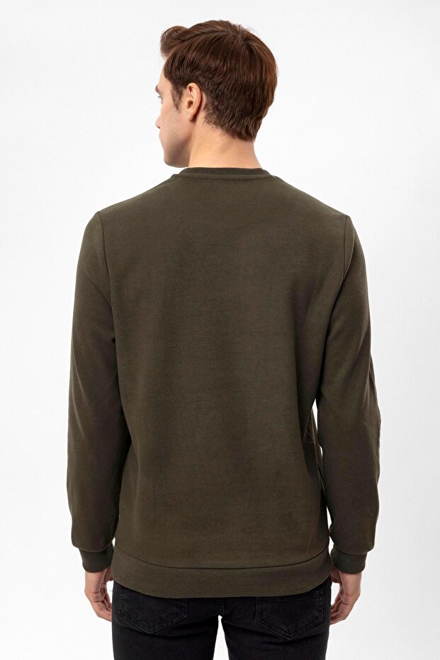 O Yaka Regular Kalıp Düz Triko - 5