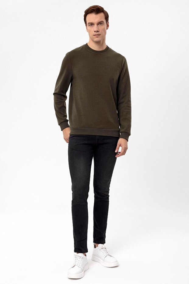 O Yaka Regular Kalıp Düz Triko - 2