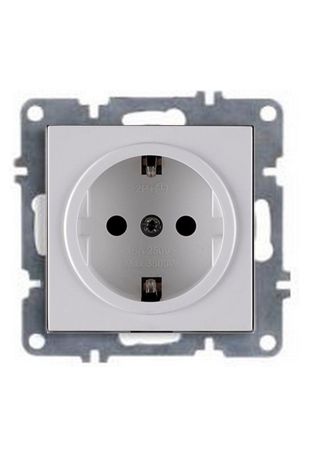 Arvia Karen White Grounded Socket - Frameless
