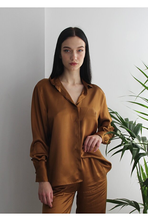 İpek Kadın Gömlek - 4