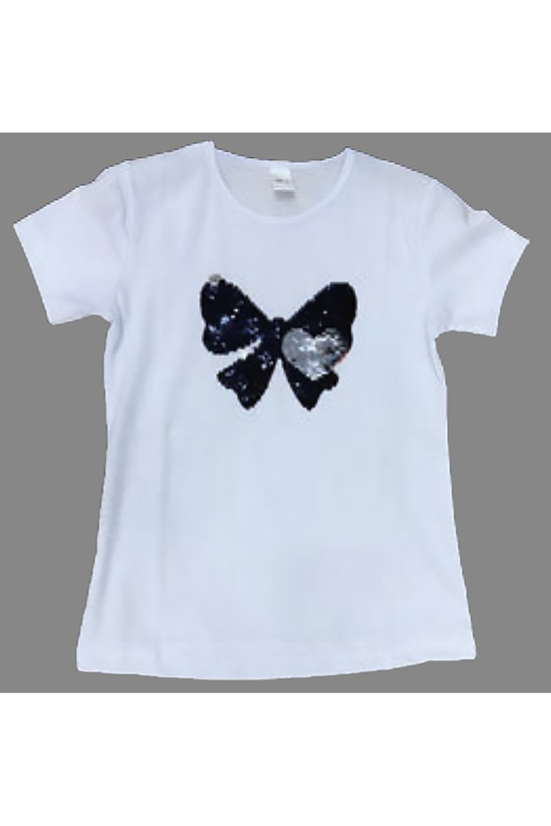 Girl's Short Sleeve Butterfly Patterned Performance T-Shirt 23 April 29 October 19 May Show Eid