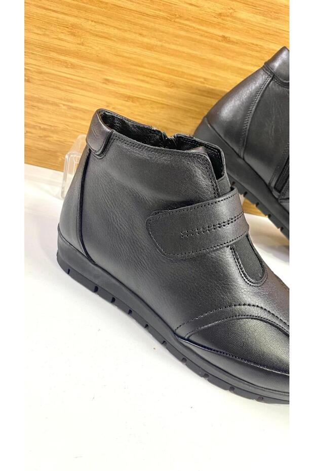 Keen RM 572 Fermuarlı Cırtlı Düz Taban Hakiki Deri Ortopedik Kısa Bot - 2