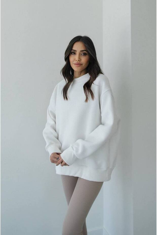 Three Thread Raised Unprinted Oversize Unisex Sweatshirt