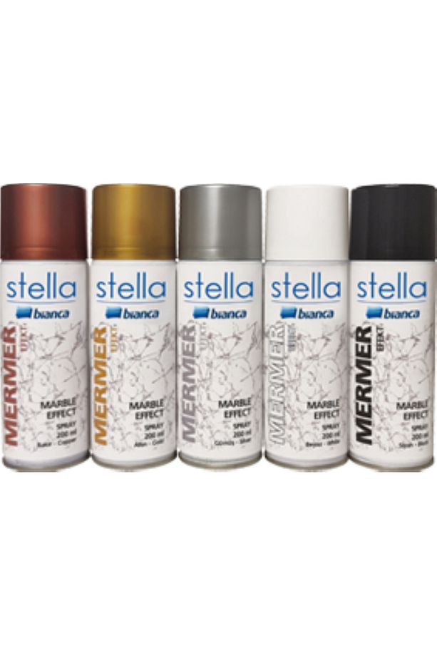 Stella Mermer Efekti Sprey Boya 200 ml ( SİYAH ) - 1
