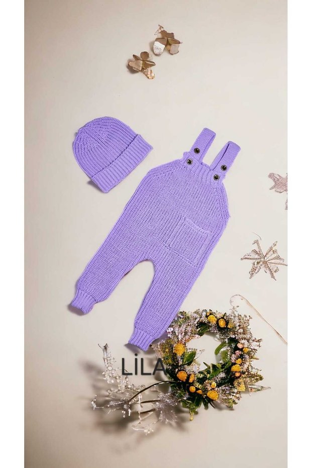 Baby Girl&Boy Pocket Detailed Thessaloniki Knitted Hat with Adjustable Straps
