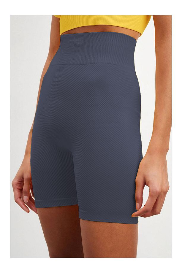 Felolin Model Dikişsiz Sporcu Şortu Örme Ve Seamless Model Gri Renk - 1