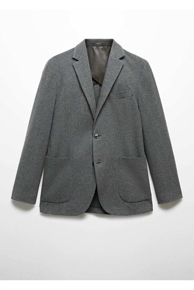 Dar kesim kırçıllı yün blazer ceket - 3