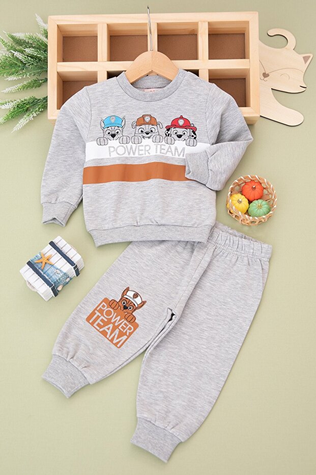 BABY BOY POWER TEAM WRITTEN TWO STRING POLAR CHARGED 9-12-18-24 MONTHS SEASONAL BOTTOM-TOP SET
