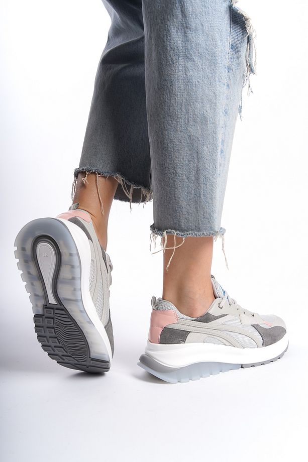 Bari Kadın Yüksek Taban Sneaker Bağcıklı Spor Günlük Ayakkabı - 5