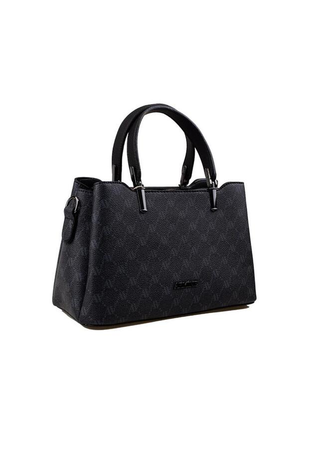 Black Medium Size Women's Logo Daily Handbag