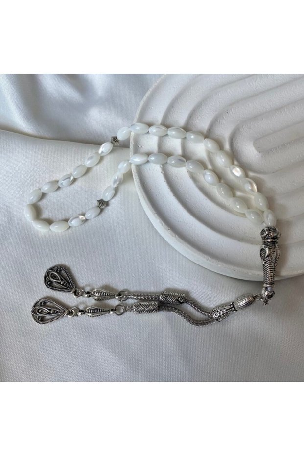 Pearl Stone Barley Cut Rosary Natural Stone