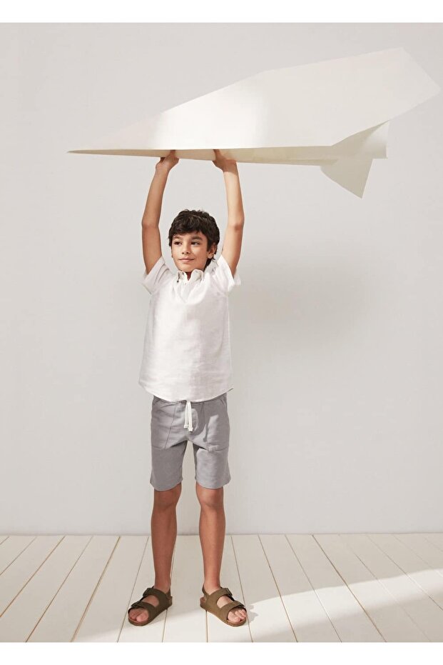 Beli Elastik Pamuklu Şort - 6