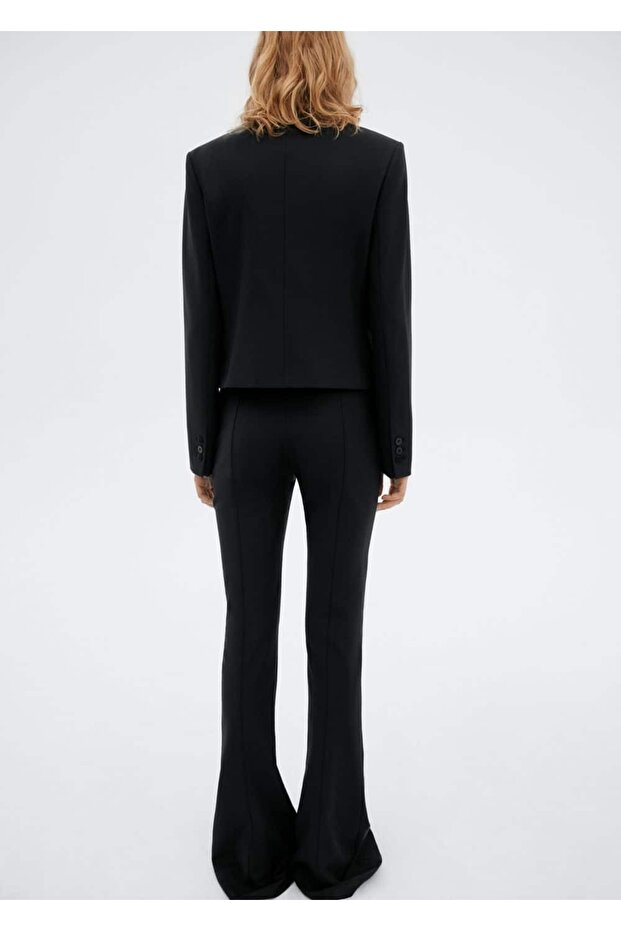 Flared kesim yün pantolon - 4