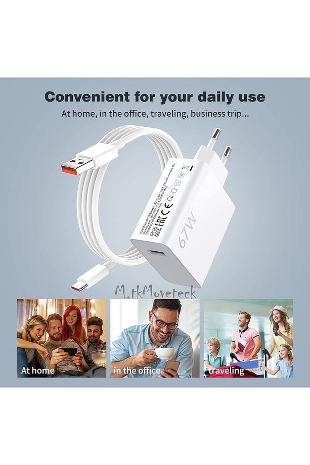 Redmi 13c 67 Wolt  Turbo Hızlı Şarj Aleti Cihazı Kablo Adaptör 2'Li Set Type-C To Usb - 3