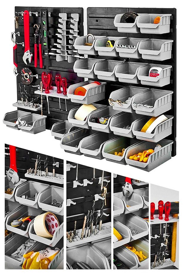 Duvar Panel Seti 43 Parça Hobi Garaj Set Avadanlık Combo Set - 1