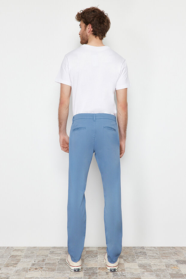 Açık Mavi Slim Fit Chino Pantolon TMNAW24PL00000 - 6