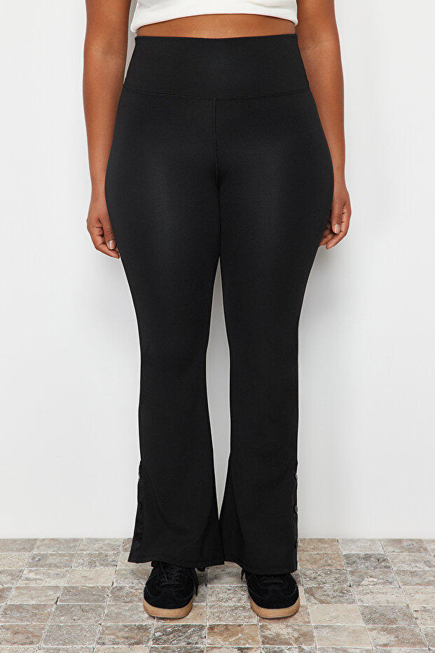 Fekete Recovery Leg Stud Részletes Spanyol Leggings Leggings TBBSS24AJ00000 - 4