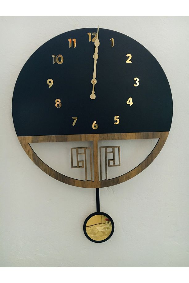 DMR Ahşap Duvar Saati, Ahşap Duvar Saati, Duvar Saati, Sessiz Duvar Saati, Wooden Wall Clock - 4