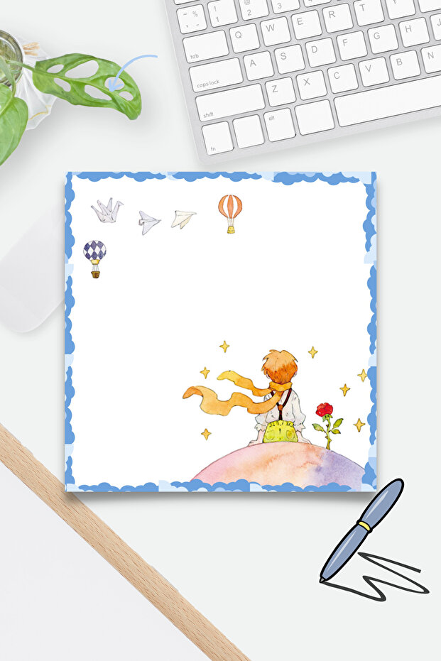 Küçük Prens ve Gülün Hikayesi Temalı Memopad , Bloknot , To do List , Notepad , Planlayıcı - 1