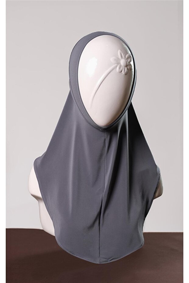 Anthracite Practical Ready-made Young Hijab Bonnet Sandy Fabric Plain Hijab 2312_25