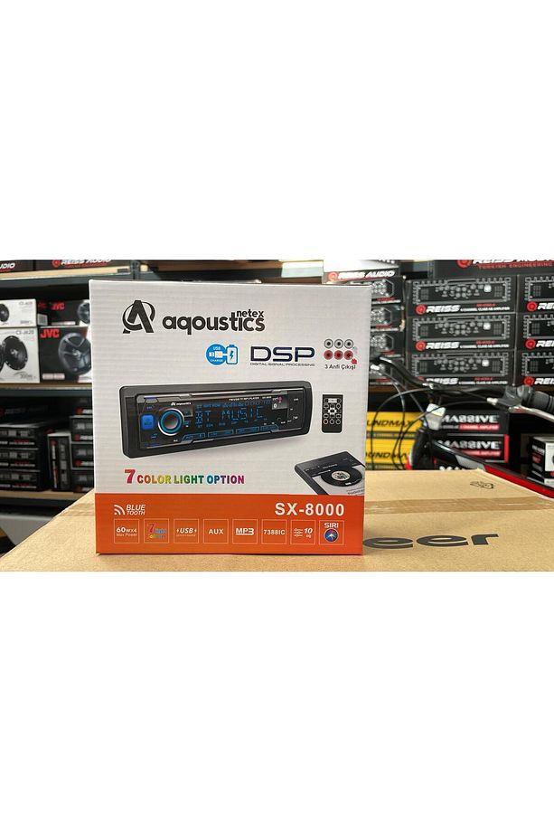 SX-8000 OTO TEYP DSP SES İŞLEMCİSİ 3 AMFİ ÇIKIŞLI BLUETOOTH  USB RENK DEĞİŞTİREBİLEN EKRAN VE TUŞLAR - 1
