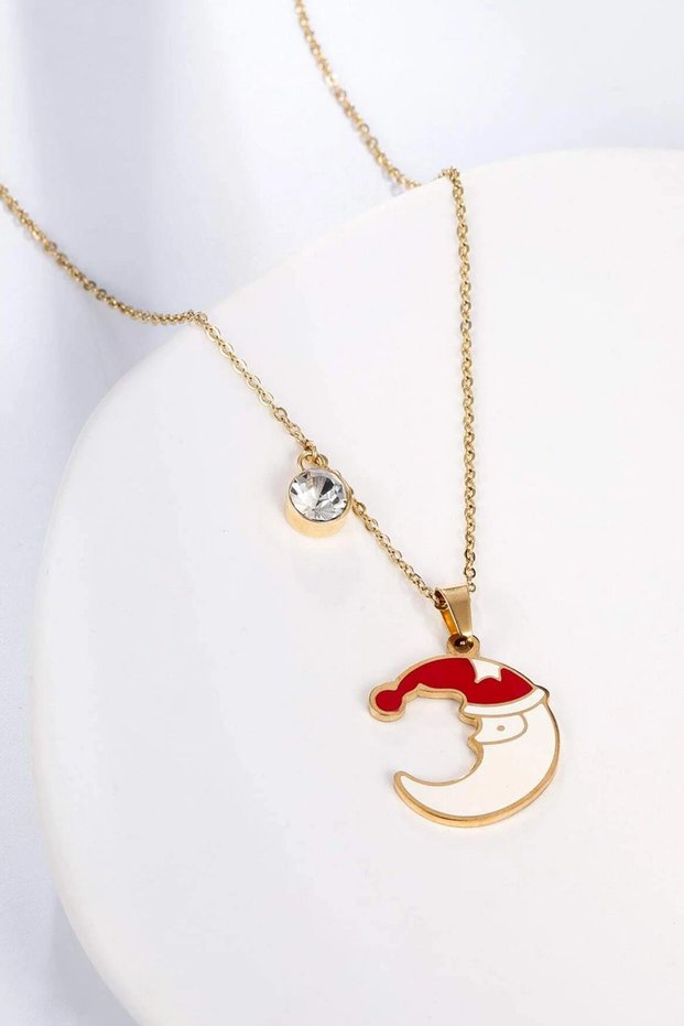 New Year's Moon Grandpa Solitaire Necklace