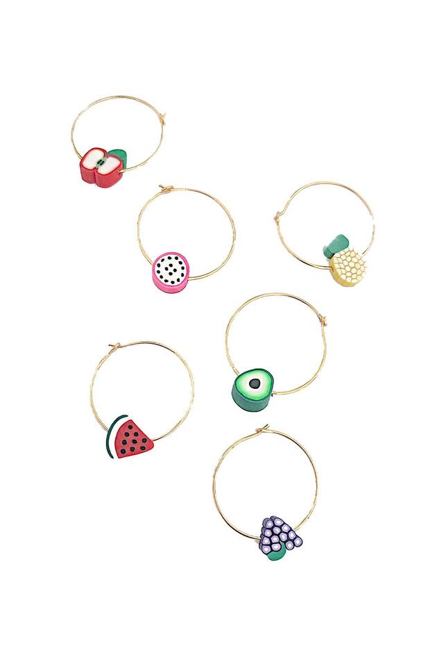 Fruit Charm Multi-Purpose Earring Set 6 Pack - 4