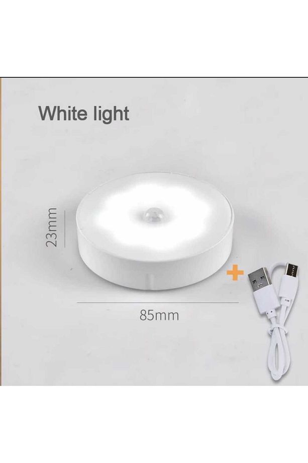 Usb Şarjlı Akıllı Hareket Sensörlü Kablosuz Spot Led Lamba Beyaz Işık 1 Adet - 3