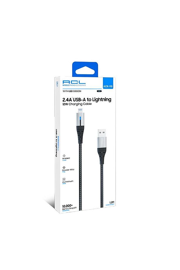 2.4A Apple  Uyumlu Hızlı Usb Lightning Sarj Kablosu 12W - 1.2M Ledli - 1