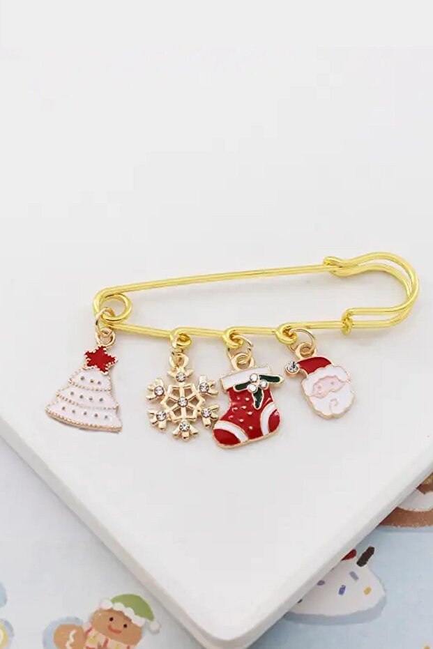 Yılbaşı Charmlı Prancer Yaka İğnesi - 1