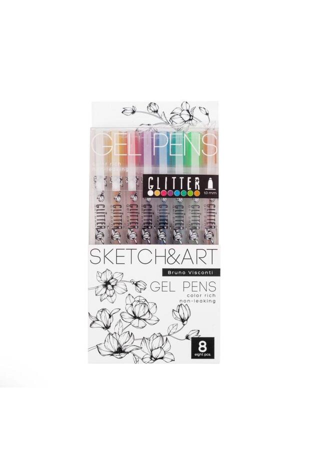 Sketch&Art UniWrite Glitter 1,0mm 8 Renk Jel Kalem - 1