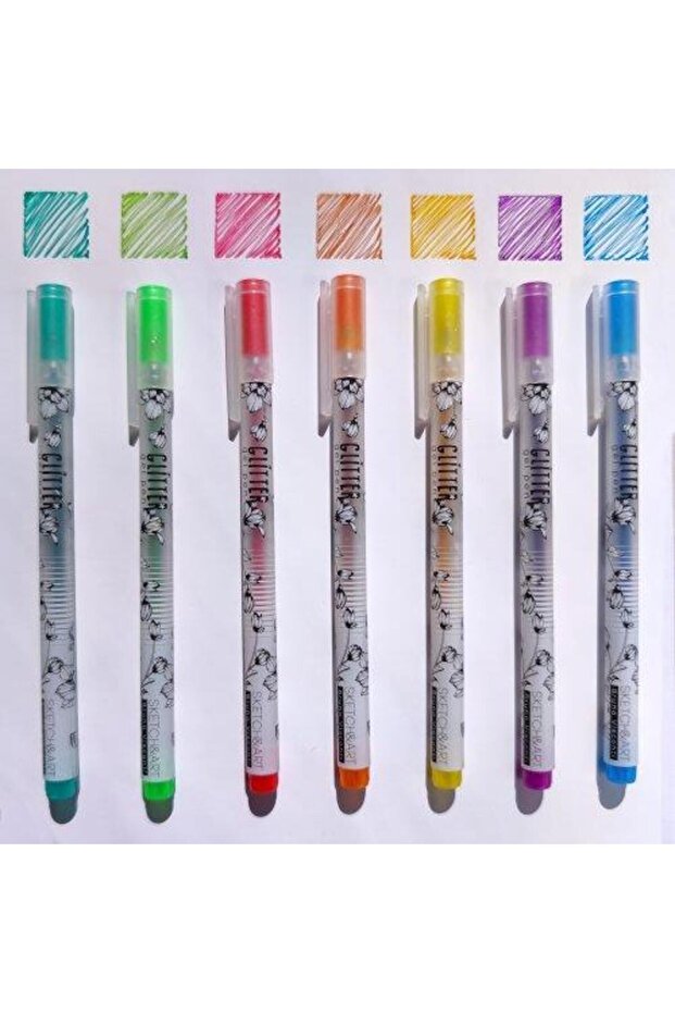 Sketch&Art UniWrite Glitter 1,0mm 8 Renk Jel Kalem - 6