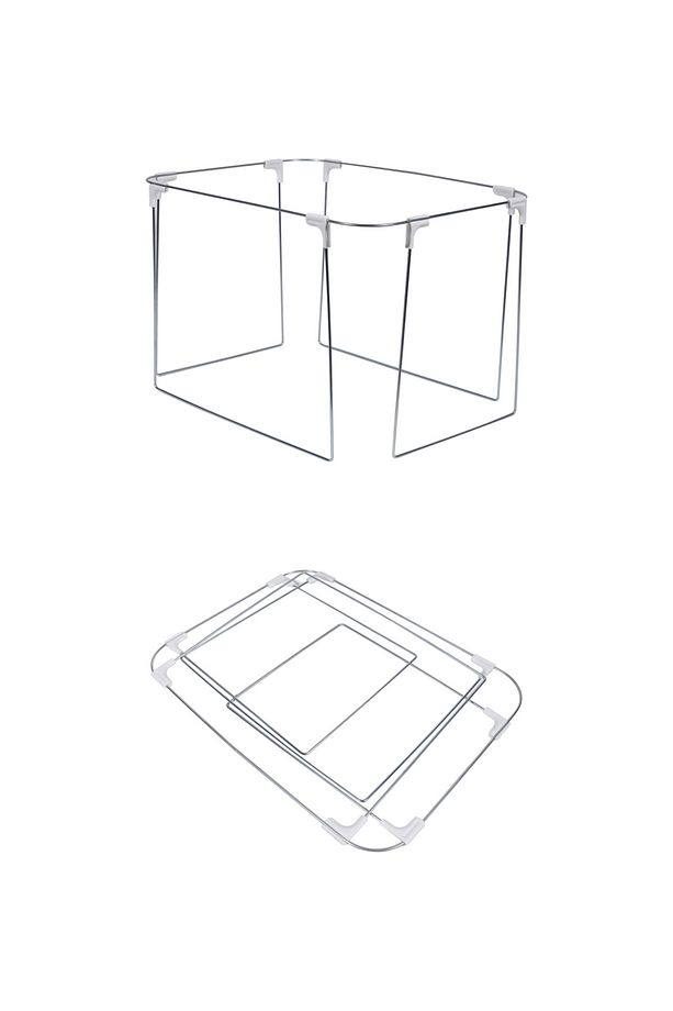 3 Adet Pencereli Çelik Destek Önden Açılır Gri Dolap Organizer Saklama Kutusu Telli Hurç 40x50x30 - 6