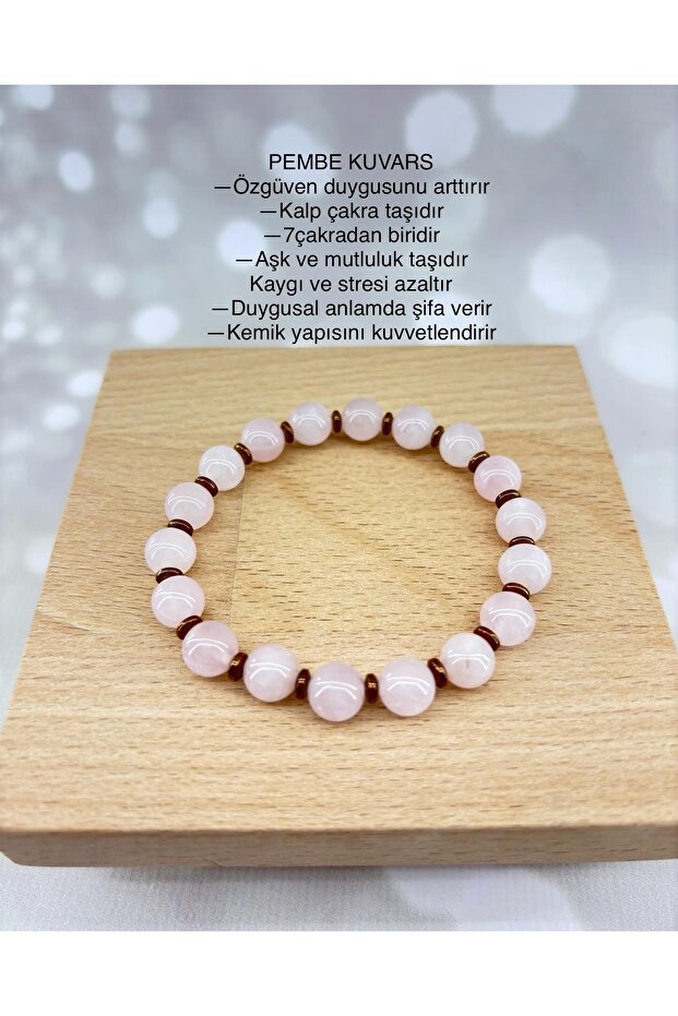 Pembe Kuvars Bileklik