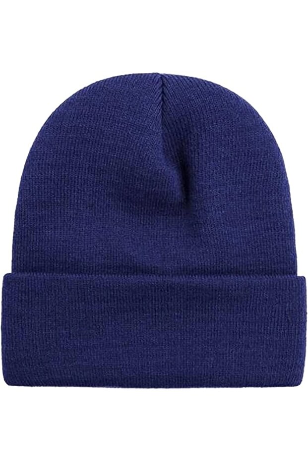 قبعة أساسية للجنسين باللون الأزرق الداكن - 1