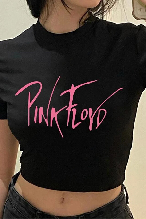 Pink Floyd Detail Half T-Shirt Body Crop