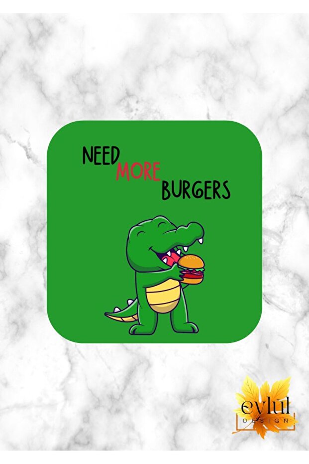 قاعدة أكواب مربعة عالية الجودة مطبوعة بتصميم مخصص من Need More Burgers