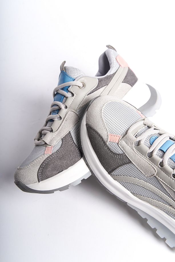 Bari Kadın Yüksek Taban Sneaker Bağcıklı Spor Günlük Ayakkabı - 6
