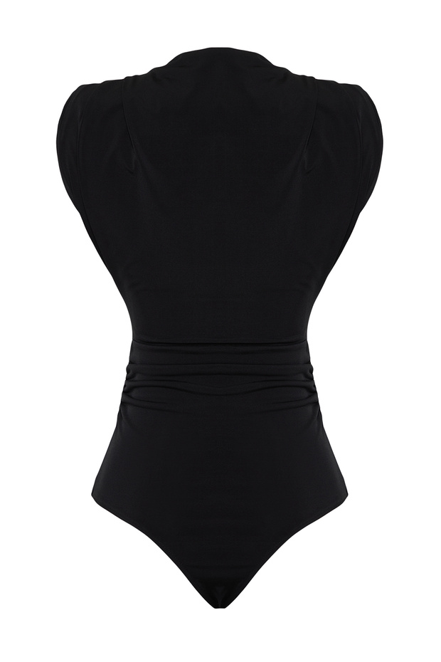 Siyah Vücuda Oturan Çıtçıtlı Örme Body TPRSS24BD00012 - 8