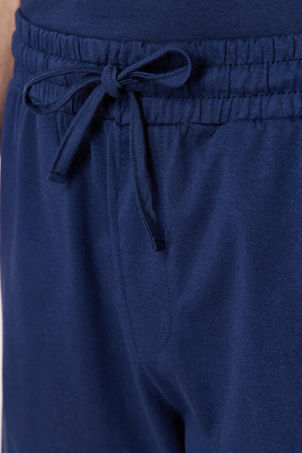 Lacivert Regular Fit Şortlu %100 Pamuk Pijama Takımı TMNSS22PT0042 - 5