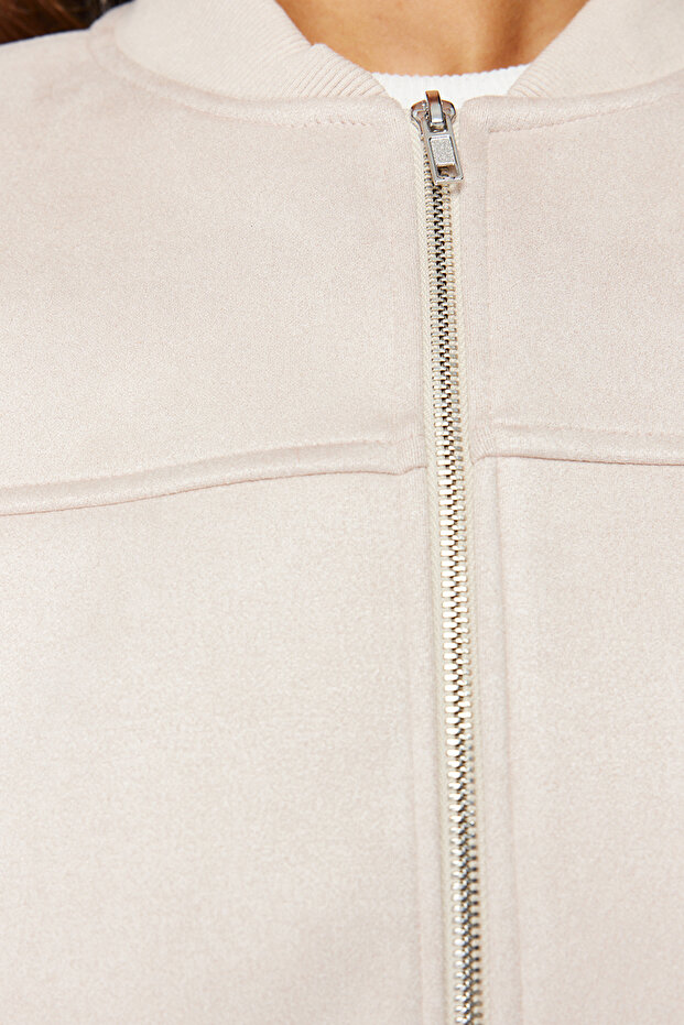 Taş Oversize Süet Bomber Ceket Mont TWOSS24MO00048 - 6