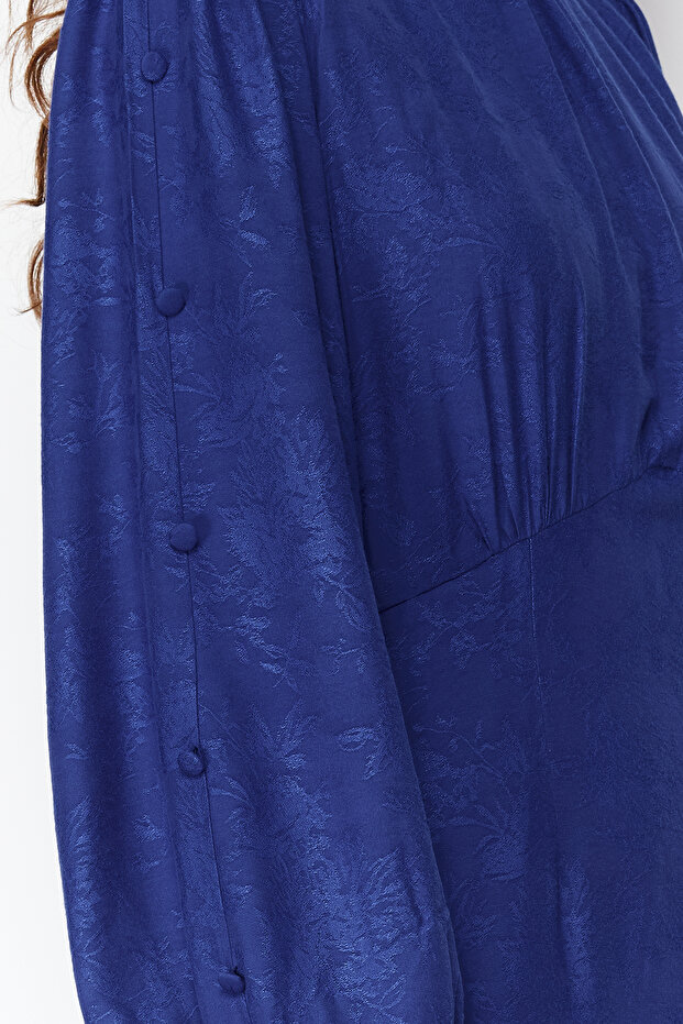 Saks Jacquard květinové tkané šaty Tctss24Eb00064 - 8